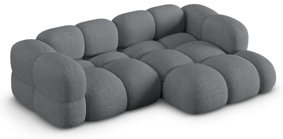 Szürke sarokkanapé (jobb oldali-heverő résszel) Loretto – Cosmopolitan Design