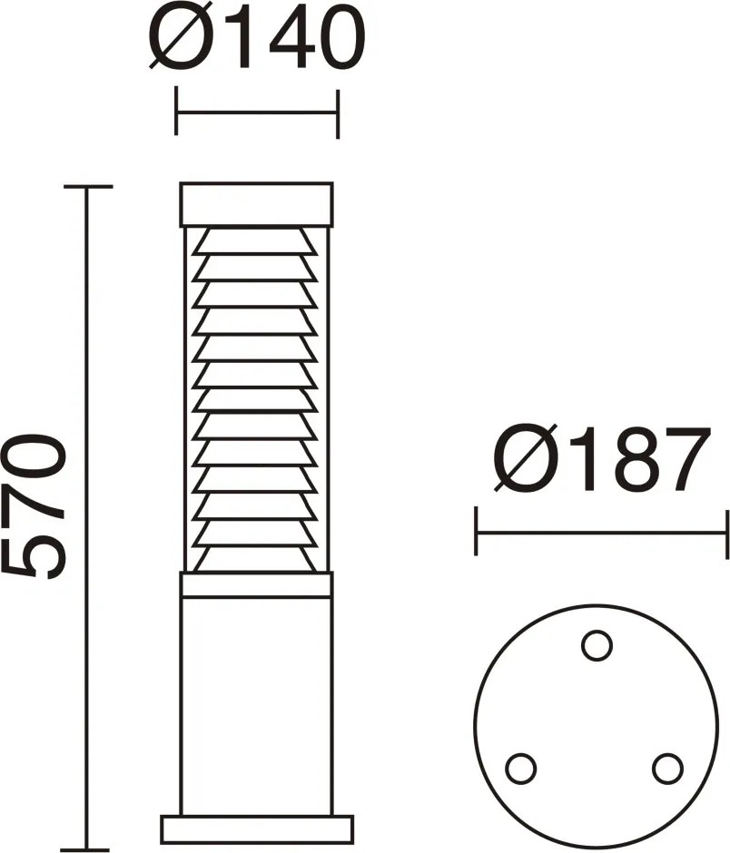 NOVOLUX 388A-L3120B-04 MAXIMA Modern Kültéri Állólámpa Antracit, Átlátszó LED IP55