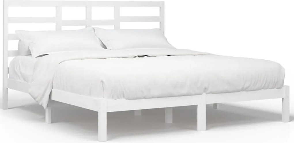vidaXL fehér tömör fa ágykeret 200 x 200 cm