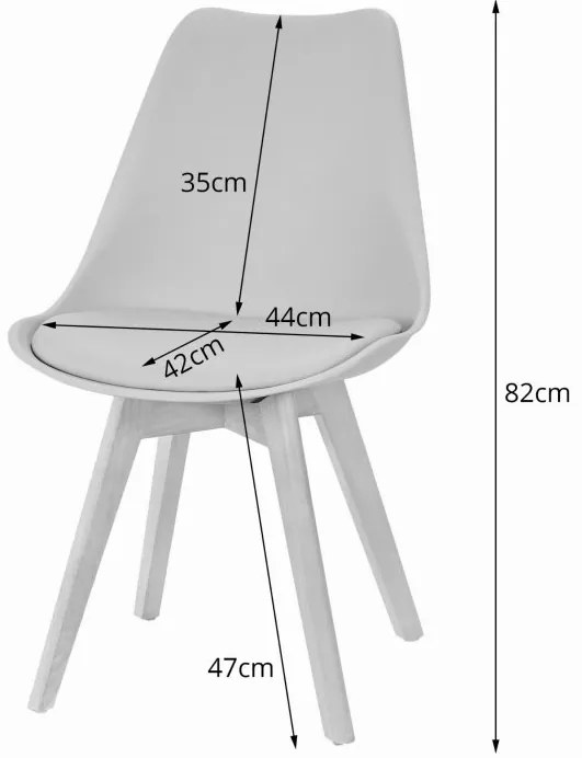 Étkező garnitúra 1 + 4, ADRIA 120x80cm fehér asztal + BALI MARK szék szürke