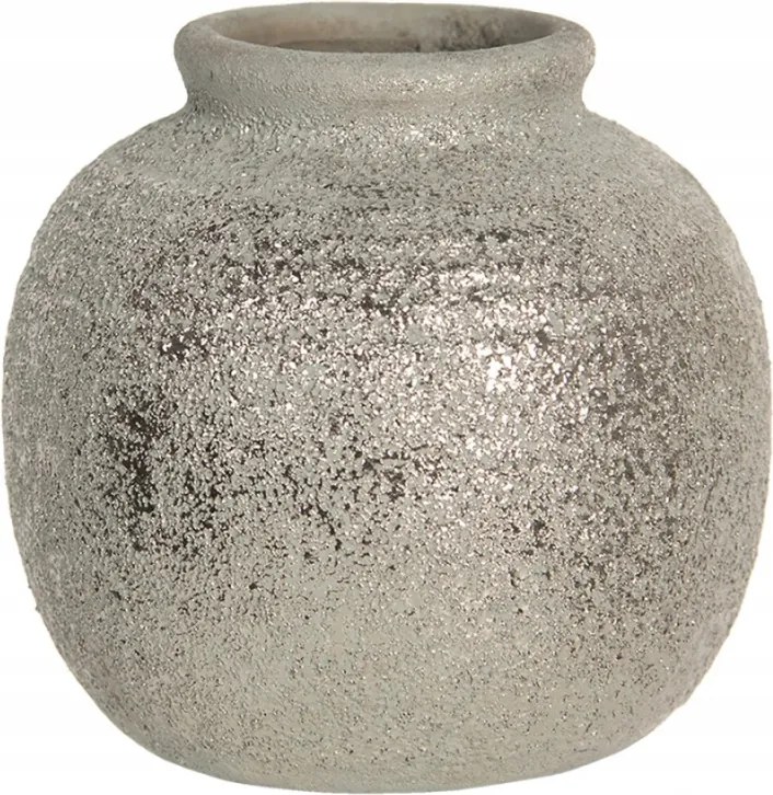Szürke Thecla váza patinával és kopásokkal 8x8 cm