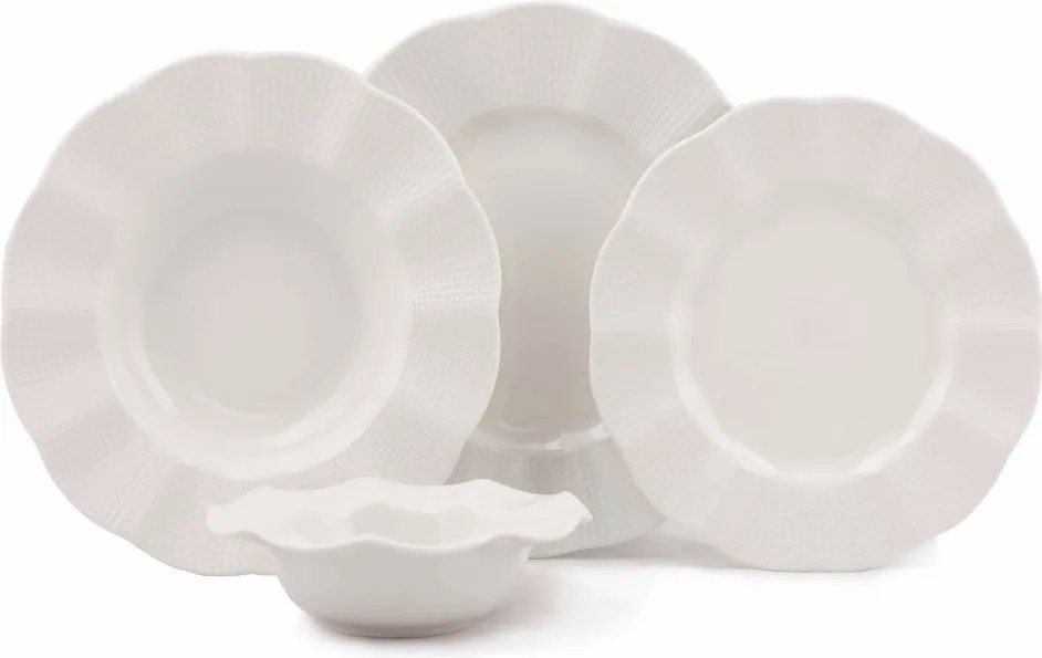 24 részes porcelán étkészlet krém