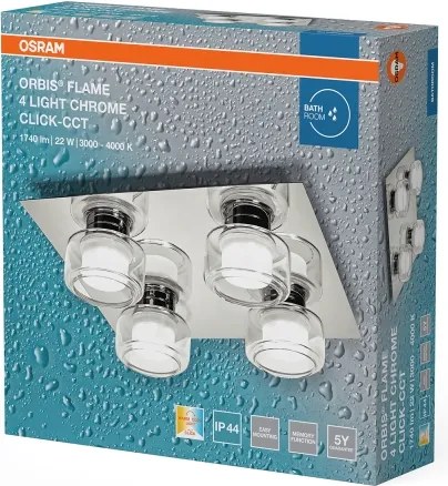 Osram - LED fürdőszobai mennyezeti lámpatest ORBIS FLAME 4xLED/5,5W/230V IP44 króm