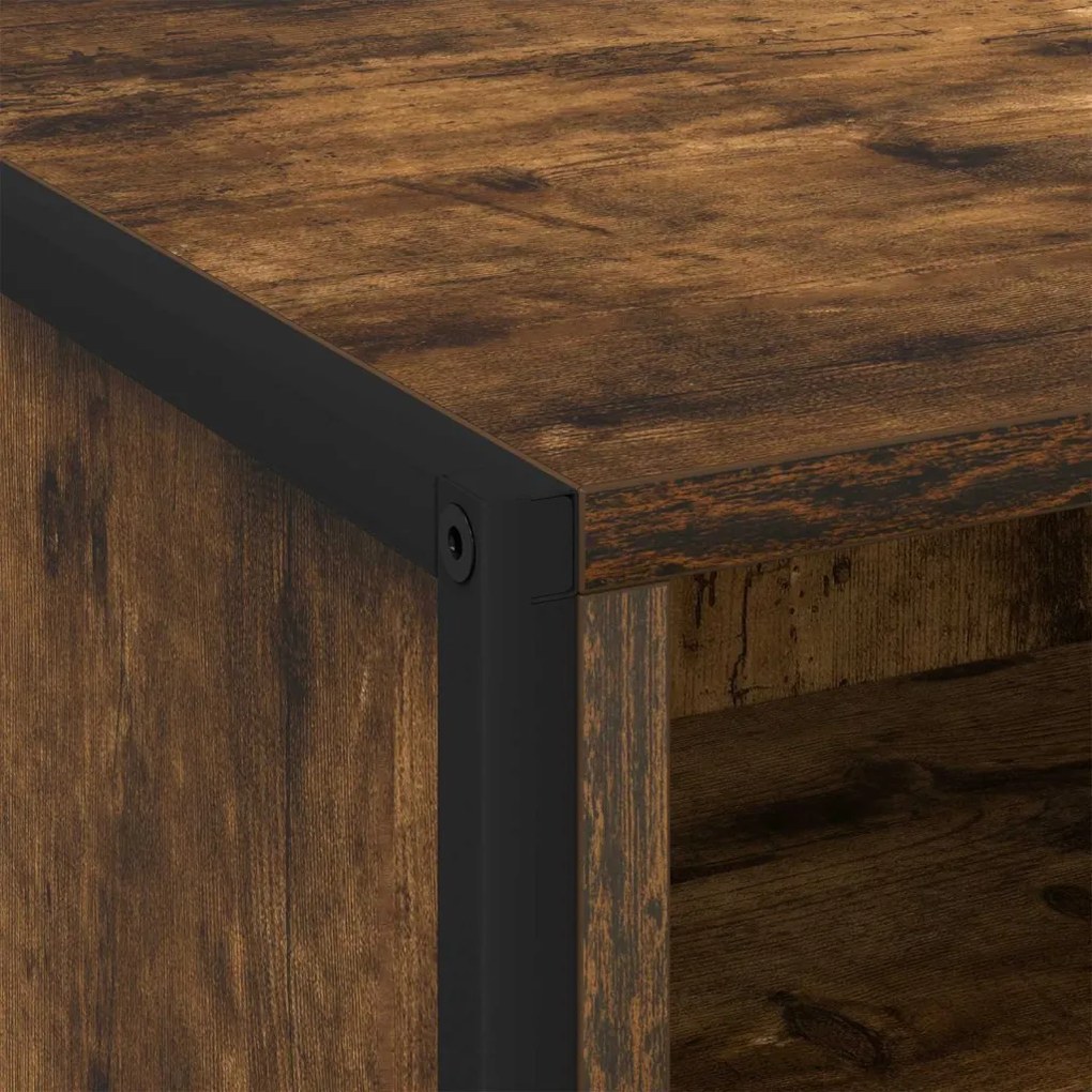 vidaXL Éjjeli asztal fiókkal Füstös tölgy 50 x 39,5 x 50 cm Faanyag