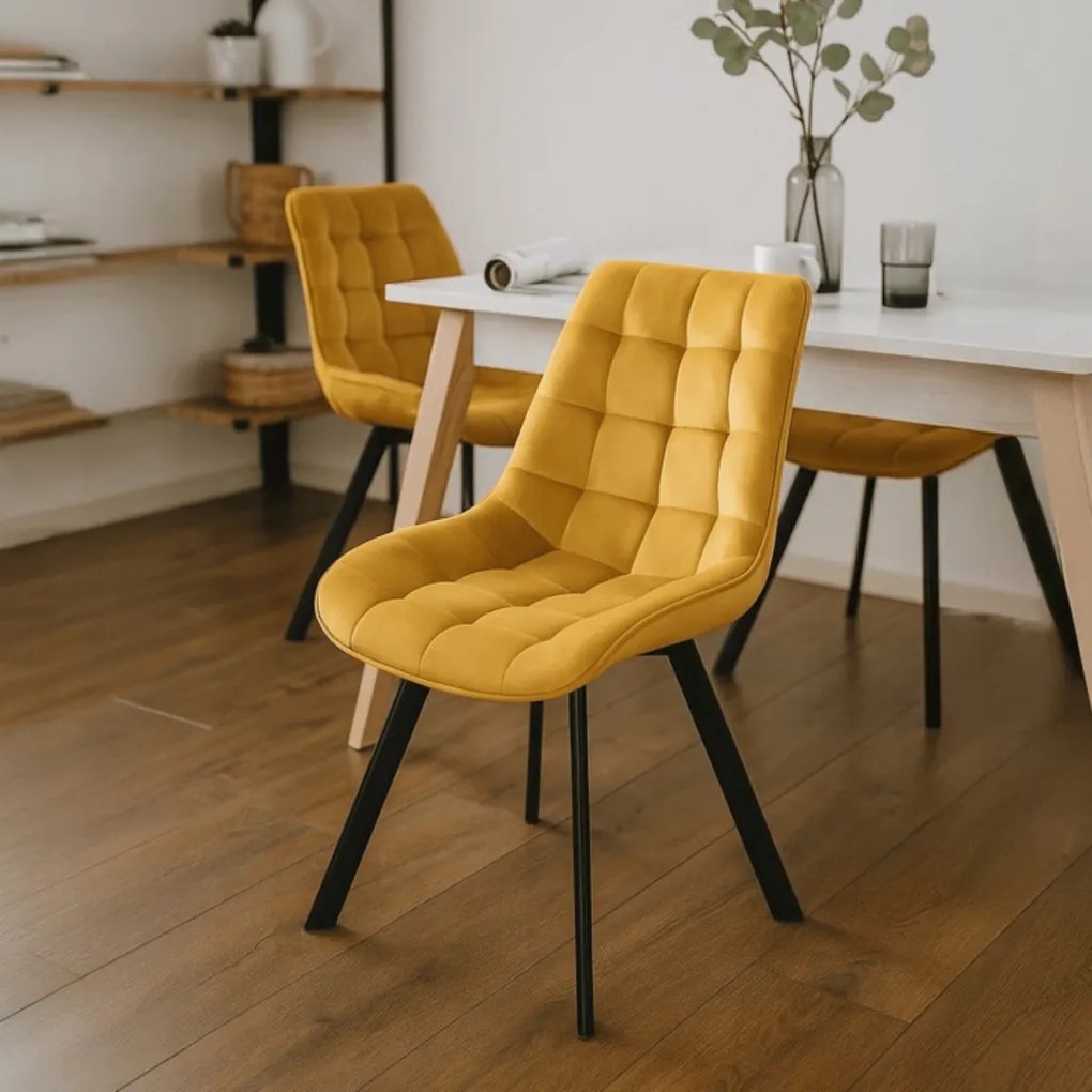 RICK szék, mustársárga, velúr