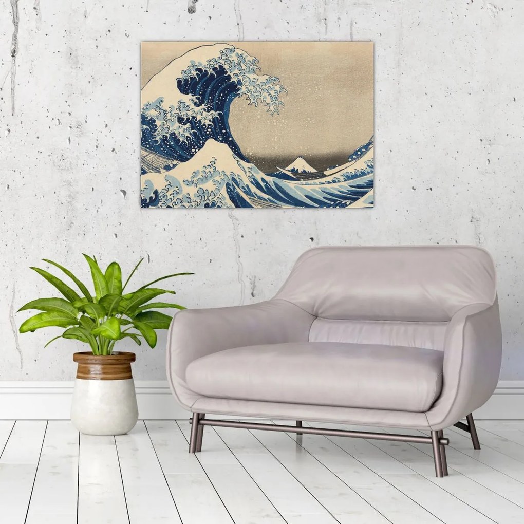 Kép - Katsushika Hokusai, Under the Wave off Kanagawa, reprodukciók (70x50 cm)