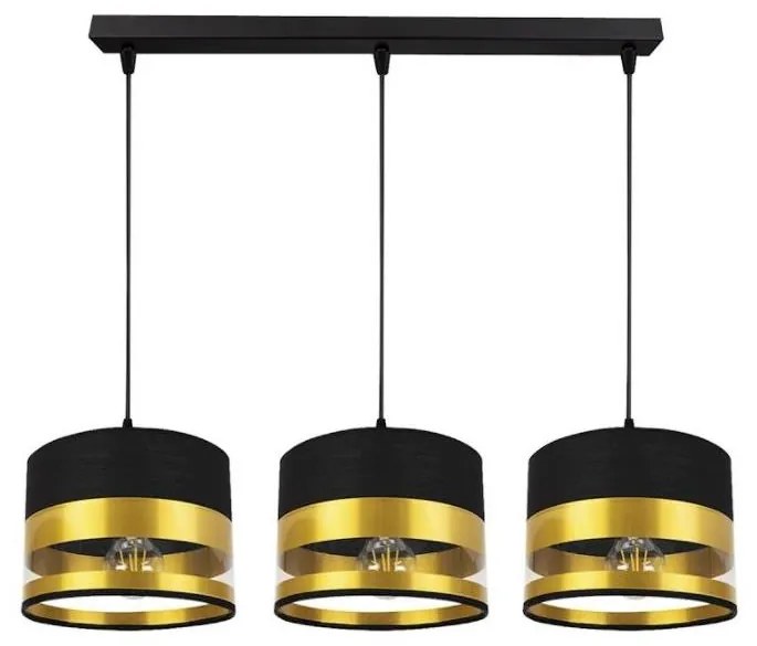 Csillár zsinóron MILO 3xE27/60W/230V arany/fekete