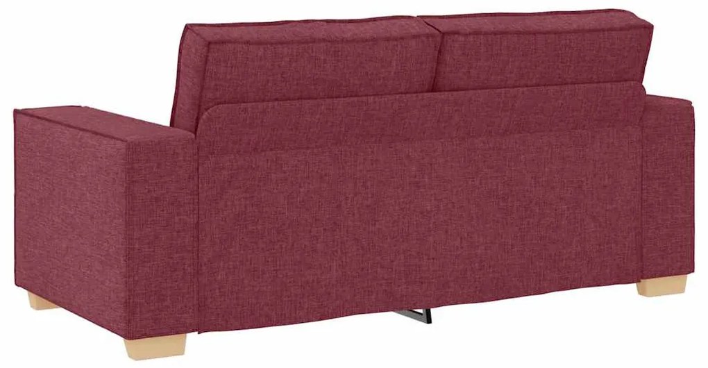 kétszemélyes bordó színű szövetkanapé 140 cm