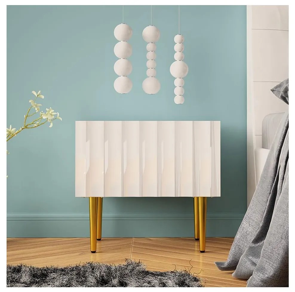 Éjjeliszekrény ARCOS 46x50 cm fehér/arany