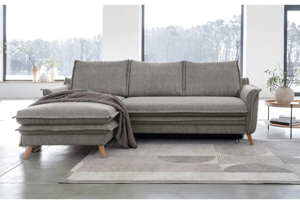 Szürke kinyitható sarokkanapé (bal oldali) Charming Charlie – Miuform