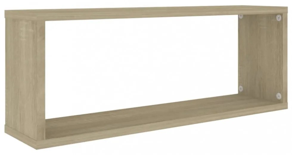 2 db sonoma tölgy szerelt fa négyszögű fali polc 60x15x23 cm