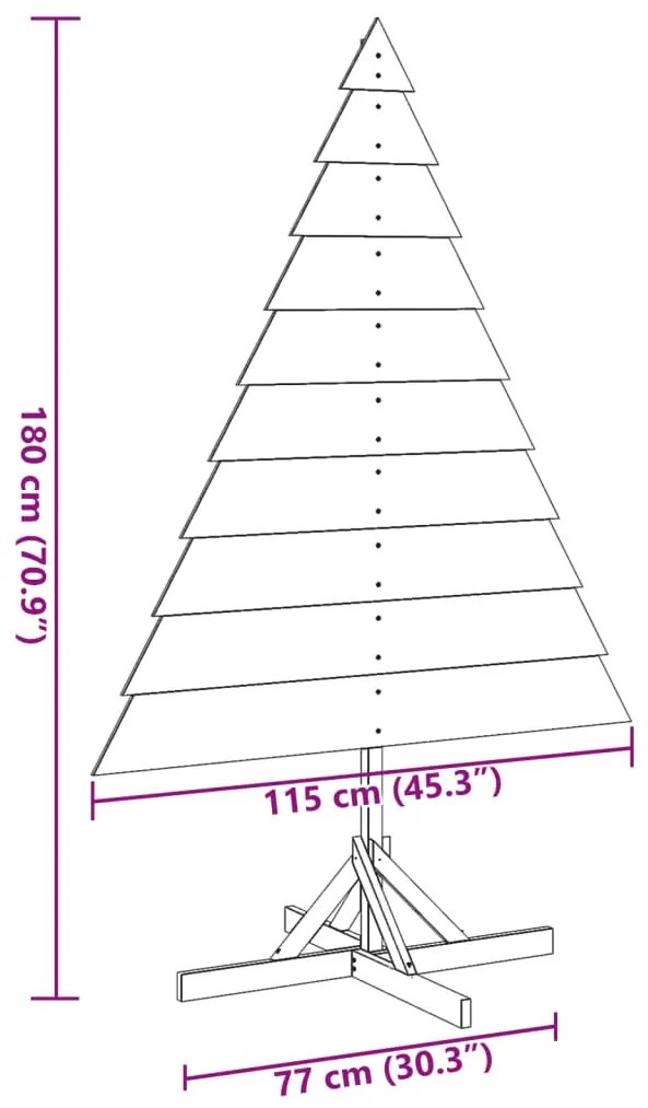 tömör fa karácsonyfa-dekoráció 180 cm