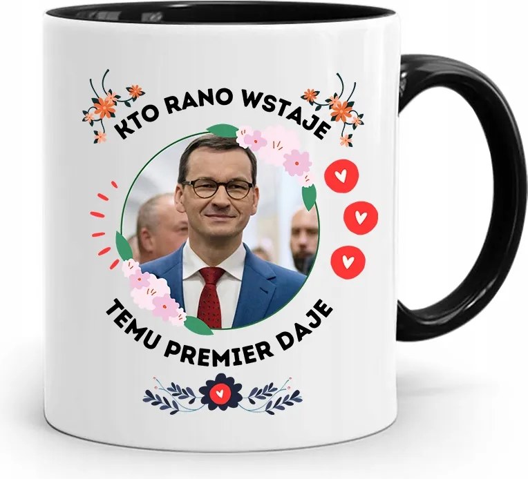 Bögre Fekete Politikusok Miniszterelnök Mateusz Morawiecki