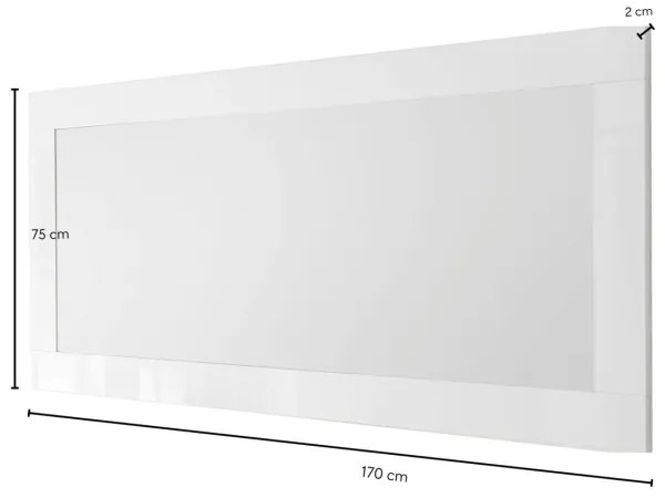 FINERA tükör 75x170 cm fehér