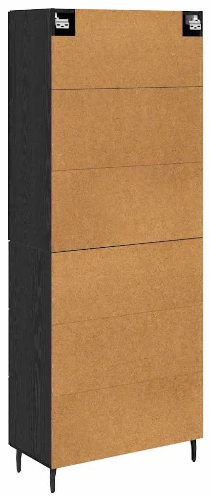 Magasfiú Musta tammi 69,5 x 34 x 180 cm Műanyag Fa és Üveg