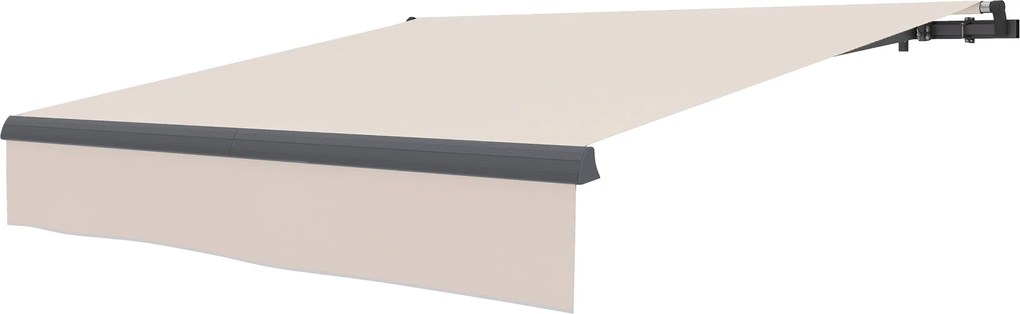 Outsunny Összecsukható Manuális Napernyő 3x2 m Kültéri Terasz Állítható Kihúzható Napernyő UV50+ Védelemmel Alumínium és Fém Kerettel Erkélyhez Kerthe