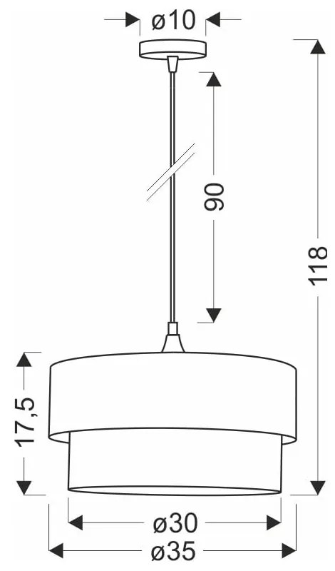 Petróleumkék függőlámpa textil búrával ø 35 cm Scopello – Candellux Lighting