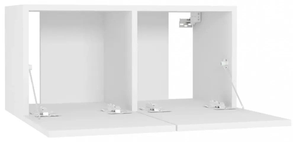 4 db fehér szerelt fa TV-szekrény 60 x 30 x 30 cm