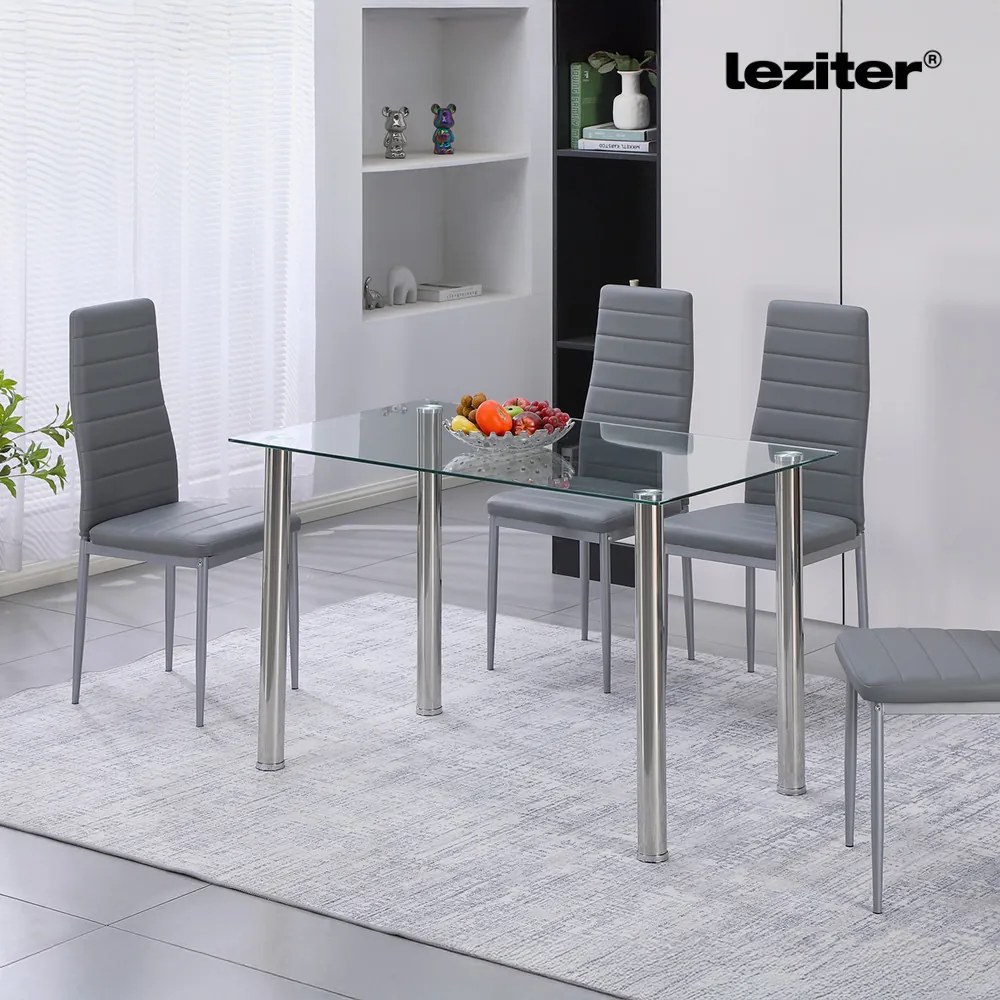 Berna 120 cm szögletes üveg étkezőasztal