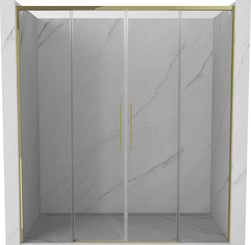 Mexen Rox Duo tolózuhany ajtó 170 cm, átlátszó, arany - 8C2-170-002-50-00