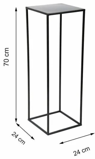 Virágállvány 70x24 cm fekete színben