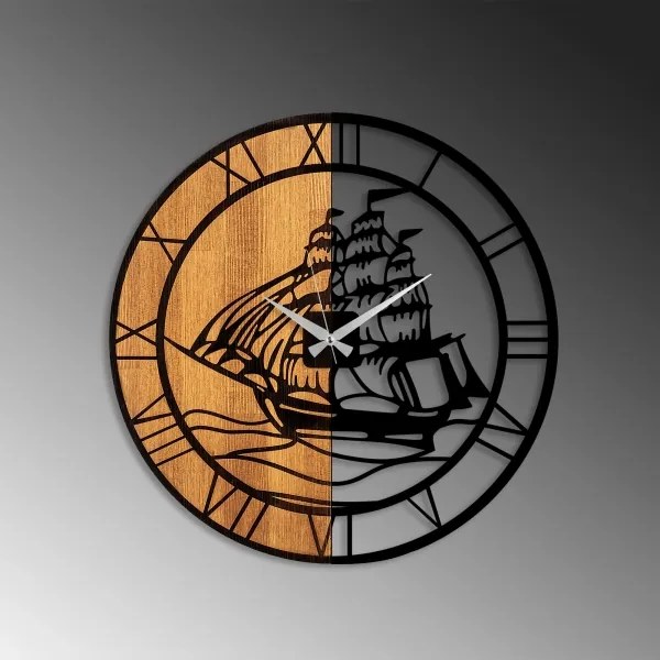 Fali óra 56 cm átmérő, 1xAA, fa/fém kivitel