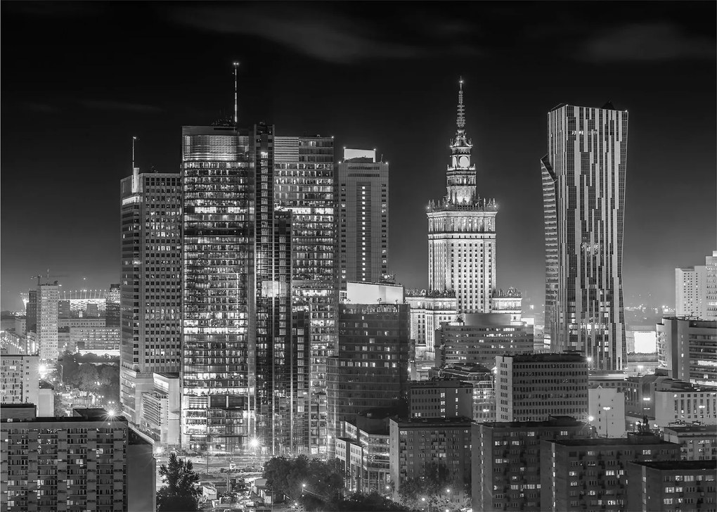 Üveg kép - Fekete-fehér New York (70x50 cm)