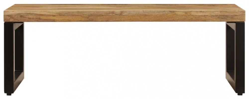 tömör mangófa és acél dohányzóasztal 100 x 50 x 35 cm