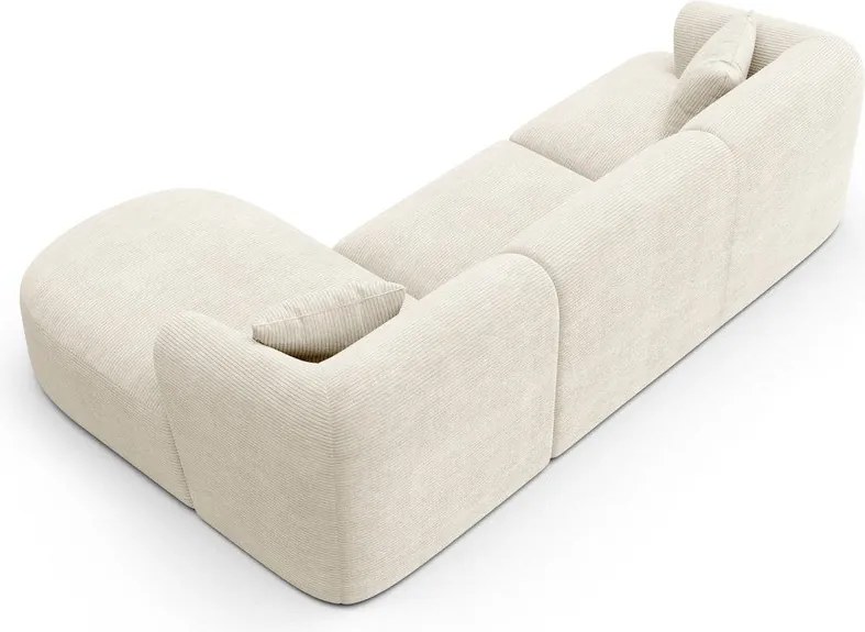 Bézs kordbársony sarokkanapé (jobb oldali-heverő résszel) Campi – Cosmopolitan Design