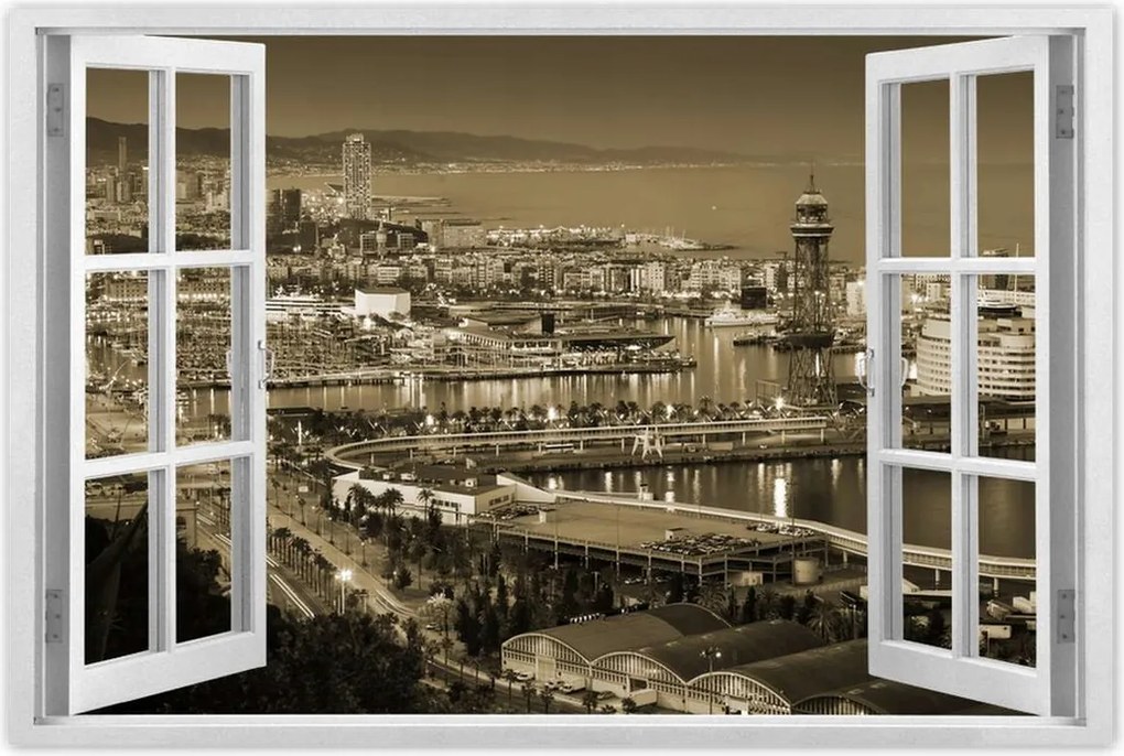 Poszterek 120x80 Barcelona Éjszakai tájkép