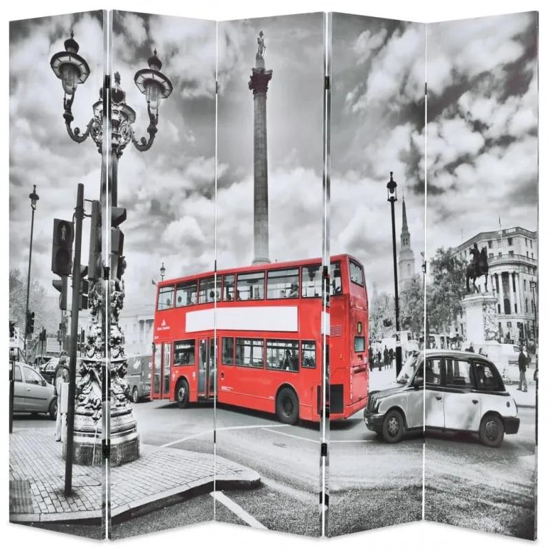 Fekete-fehér londoni busz mintás paraván 200 x 170 cm