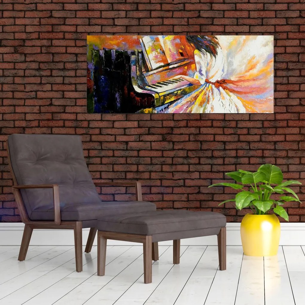 Kép - Egy nő zongorázása (120x50 cm)