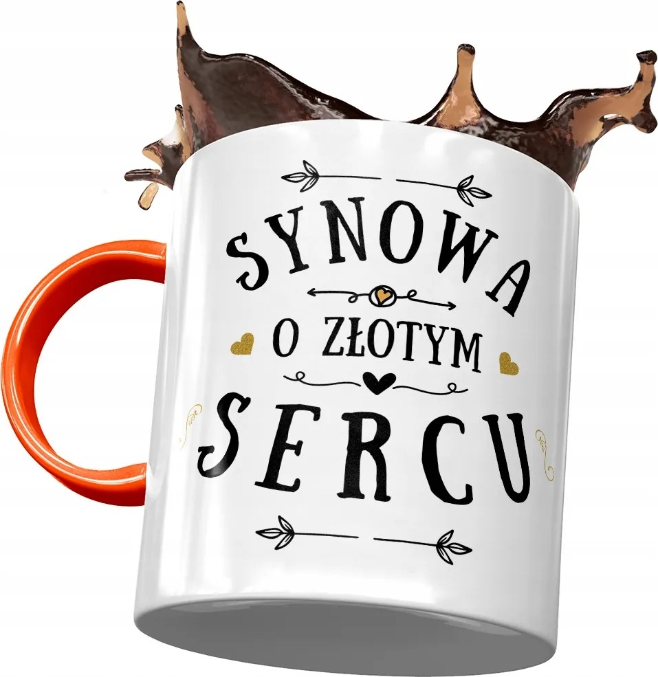 Narancssárga bögre Fia fiának Ajándék Nyomtatott Fotóval