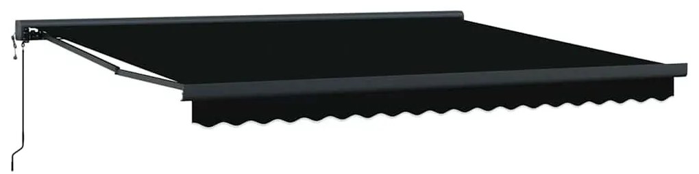 Behúzható napellenző Fekete 400 × 300 cm Szövet, Fém