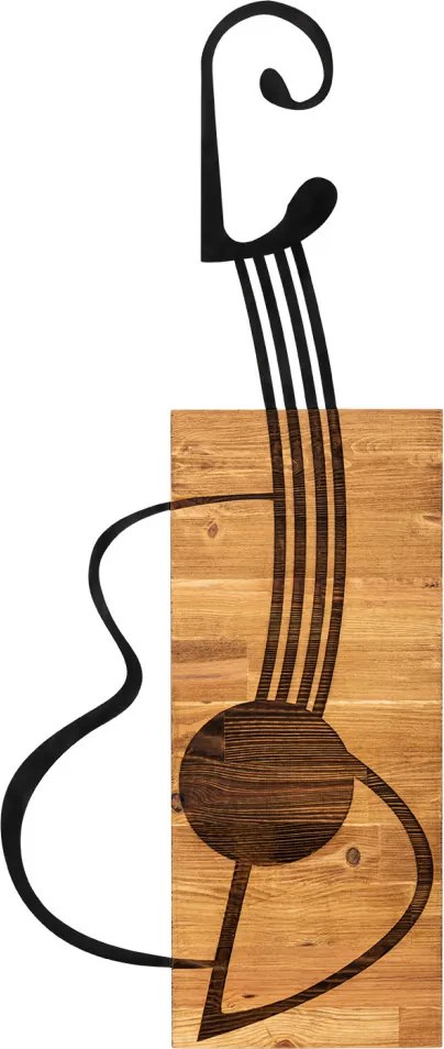 Gitar fém fali dekoráció, 39×93 cm
