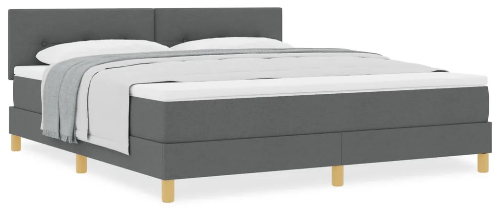Box Spring Ágy Matrac Sötétszürke 180x200 cm Szövet