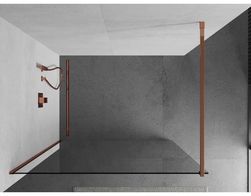 Mexen, Mexen Kioto zuhanykabin fala 170 x 200 cm, átlátszó 8 mm, rózsaszín arany - 800-170-101-60-00