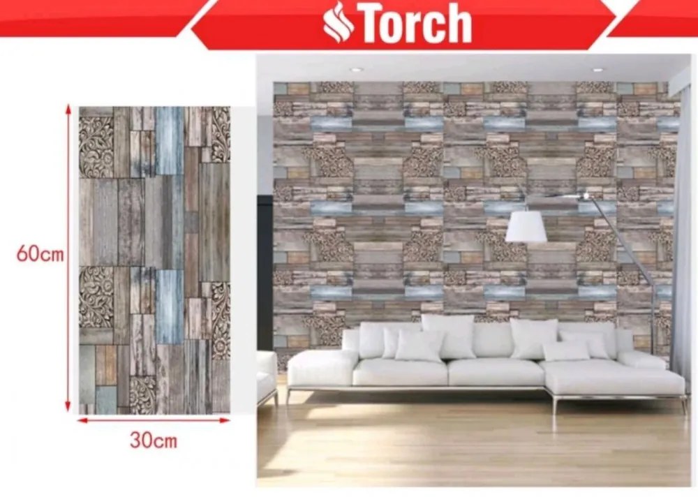 Öntapadós Torch Vinil Tapéta Antik Fa Mintás