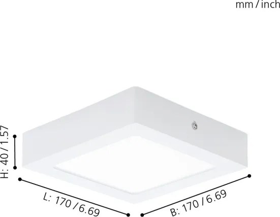 Eglo 94073 - LED mennyezeti lámpatest FUEVA 1 LED/10,95W/230V