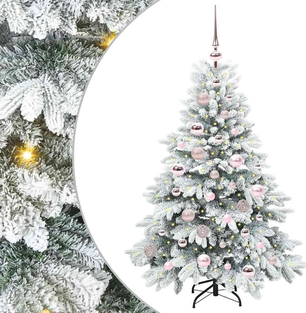 vidaXL Mű karácsonyfa 150 LED-del állvánnyal Fehér 120 cm PE és PVC