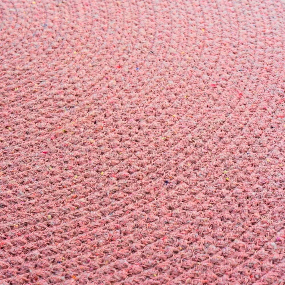 Rózsaszín kerek szőnyeg ø 90 cm Pompomparty – douceur d'intérieur