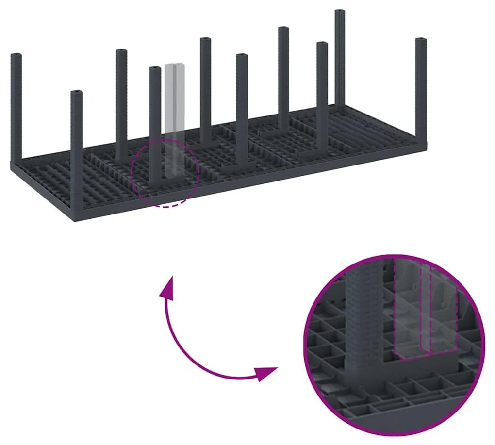 Kert étkező szett 11 pcs Antracit Polt rattan