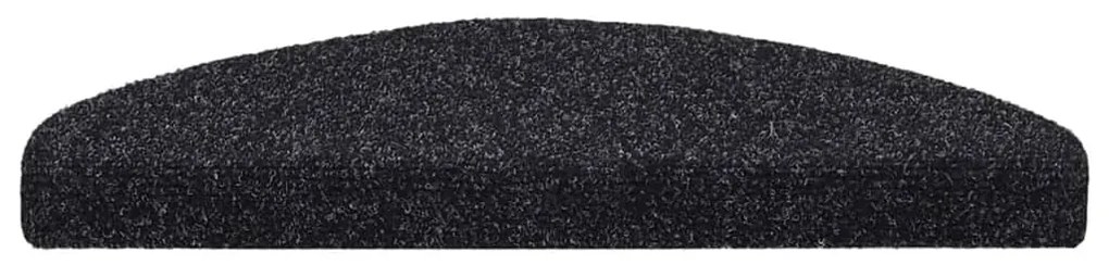 10 db fekete tűlyukasztott öntapadó lépcsőszőnyeg 65x21x4 cm