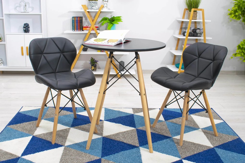 AKCIÓ Fekete étkezőasztal OSLO 60x60 II. osztály