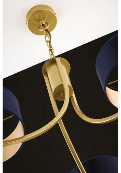 Jupiter 2093 - Láncos csillár ARTHUR 3xE27/15W/230V kék/arany