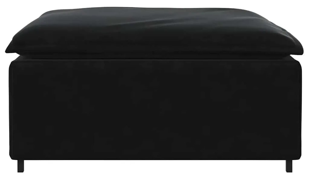 fekete moduláris kanapé lábzsámoly modul 100x100x48 cm