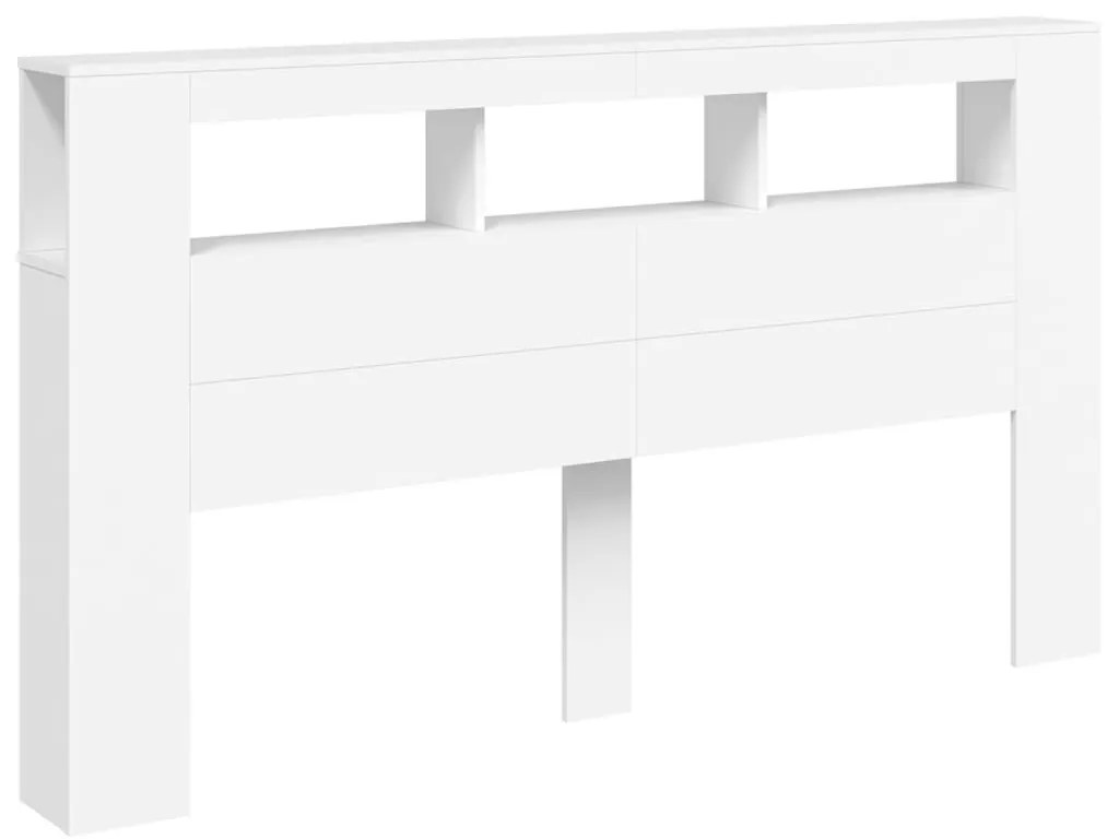 fehér szerelt fa LED-es fejtámla 180x18,5x103,5 cm