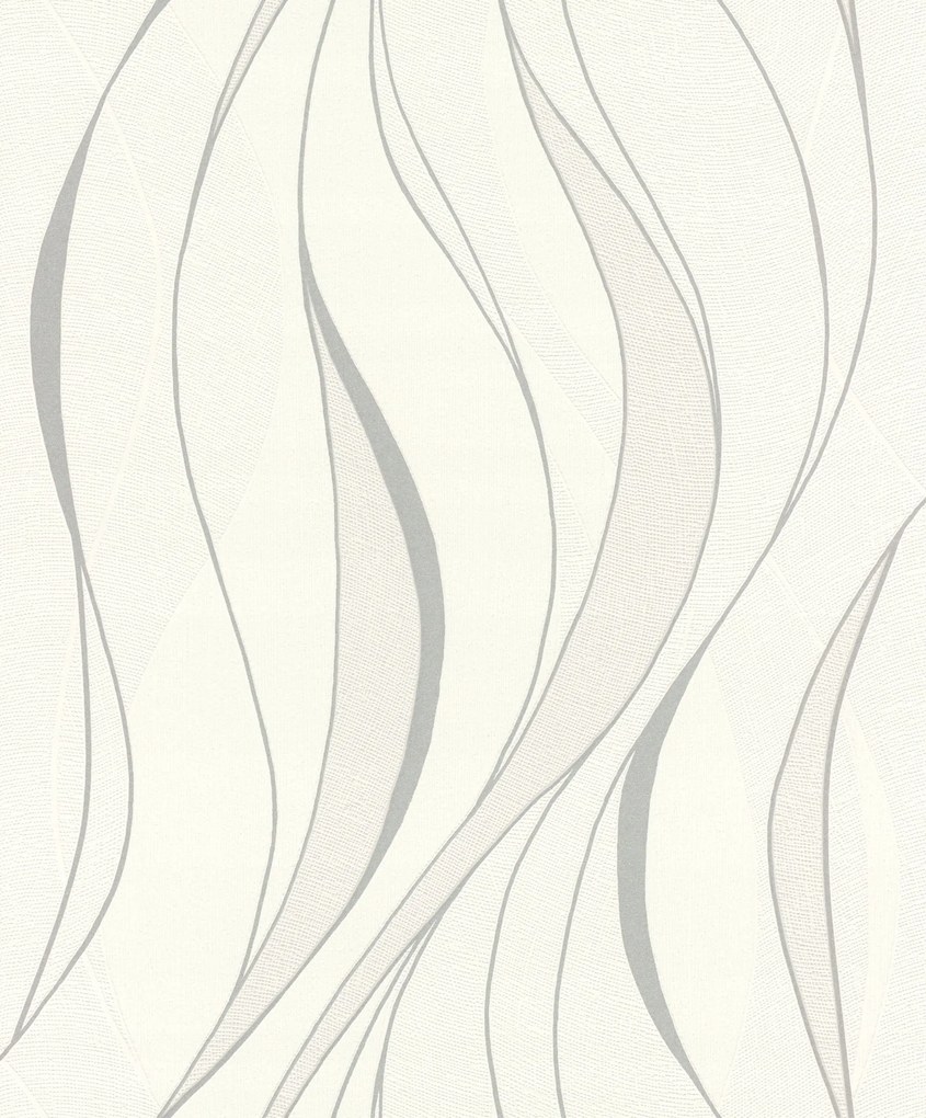 Vinyl tapéta flizelin hullámok ezüst fehér Divatos strapabíró