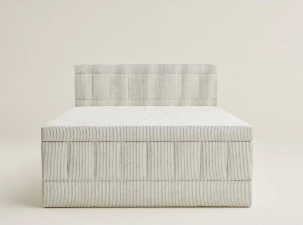 Bézs ágyneműtartós boxspring ágy 180x200 cm Caya – Maison de Rêve