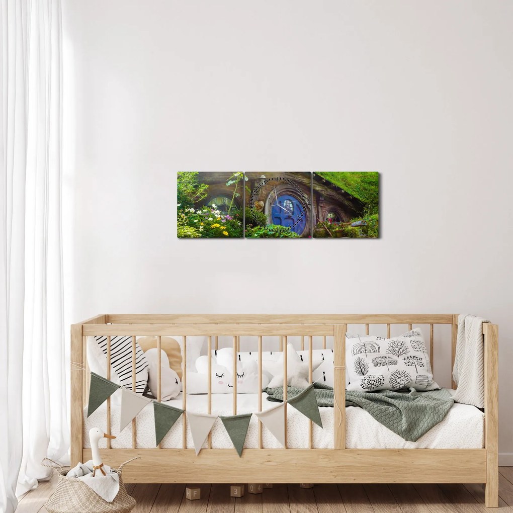 Kép - Hobbitfalva (órával) (90x30 cm)